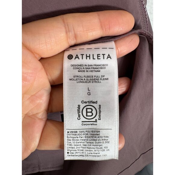 Athleta Advantage Cinch Top athleisure zip up‎ hiking Damask mauve sz SP - Picture 4 of 6